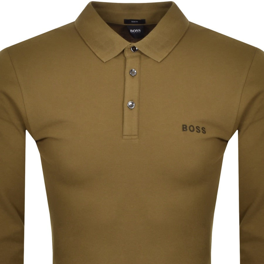 Alternative Image for ProductBOSS Long Sleeved Passerflash Polo T Shirt Green2